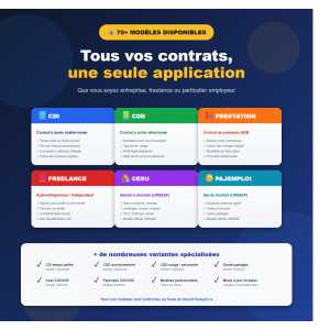 Générateur de contrats de travail en ligne (CDI, CDD, Freelance, Prestation, Cesu, Pajemploi)