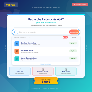 Recherche Instantanée AJAX pour Site E-commerce — Résultats en Temps Réel avec Suggestions Produits