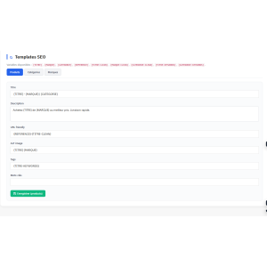 SEO template, user interface, digital product