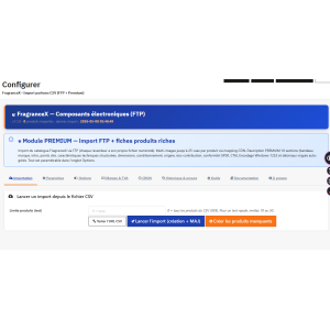 interface utilisateur, configuration, importation, données, logiciel