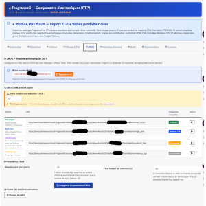 interface, électronique, module, importation, paramètres