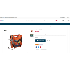 kompresor powietrza, pomarańczowy, 1,5 hp, bezolejowy, przenośny