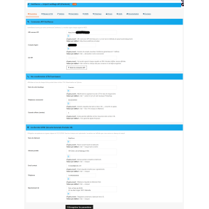 user interface, settings, API, blue color, white text