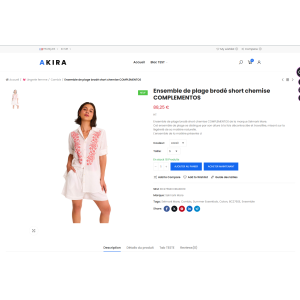 set da spiaggia, ricamato, camicia, pantaloni, bianco, corallo