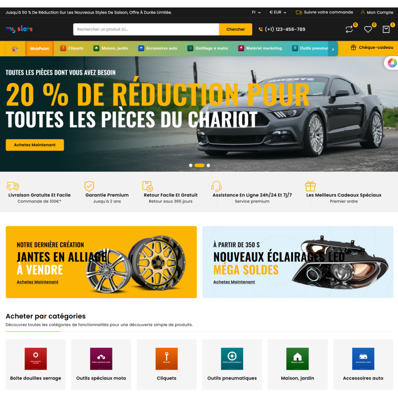 PrestaShop turnkey BGS Technic store - automotive tools 9,500 pro refs 16 languages