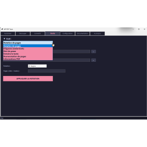 outil PDF, interface utilisateur, outil de rotation