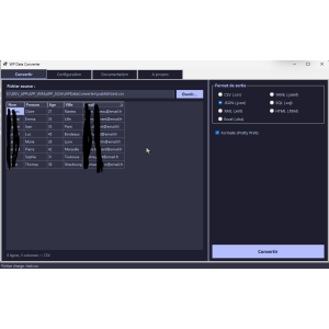 interfaz de usuario, software, tabla, conversión, datos