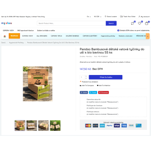 Bâtonnets en bambou, bio, pour bébés, 55 pièces