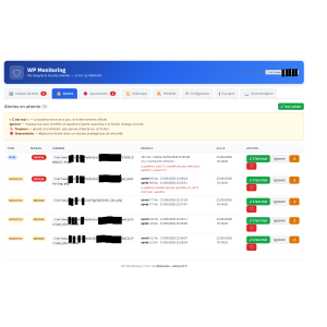 tablou de bord, software, alerte, securitate