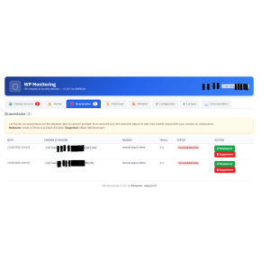dashboard, sicurezza, file, interfaccia, avviso